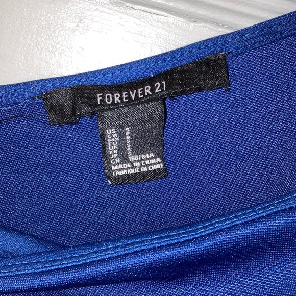 4EVER 21 - Blue dress S - open stomach - one strap - Picture 4 of 4